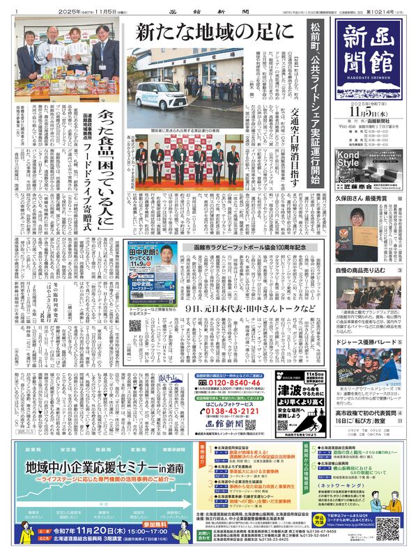 函館新聞紙面