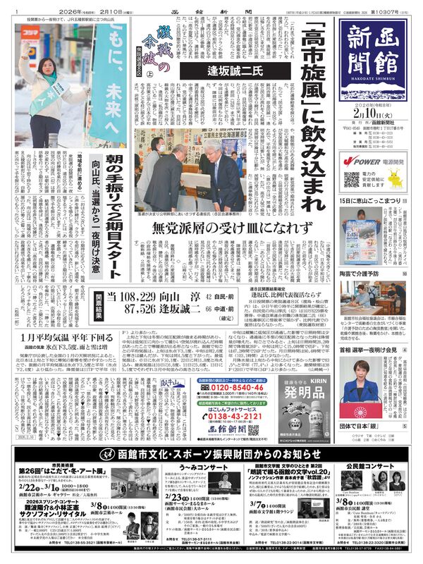 函館新聞紙面