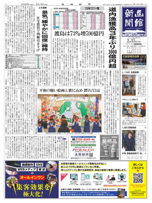 函館新聞紙面