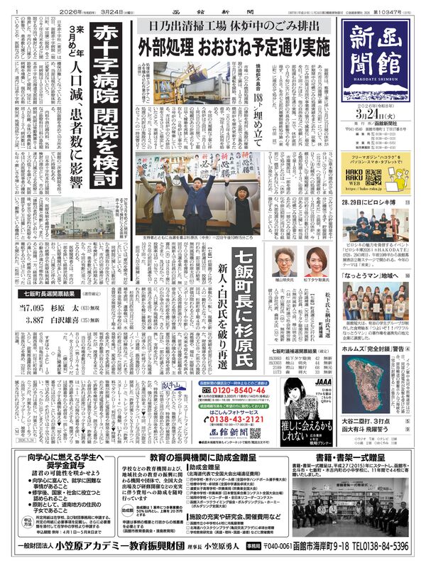 函館新聞紙面