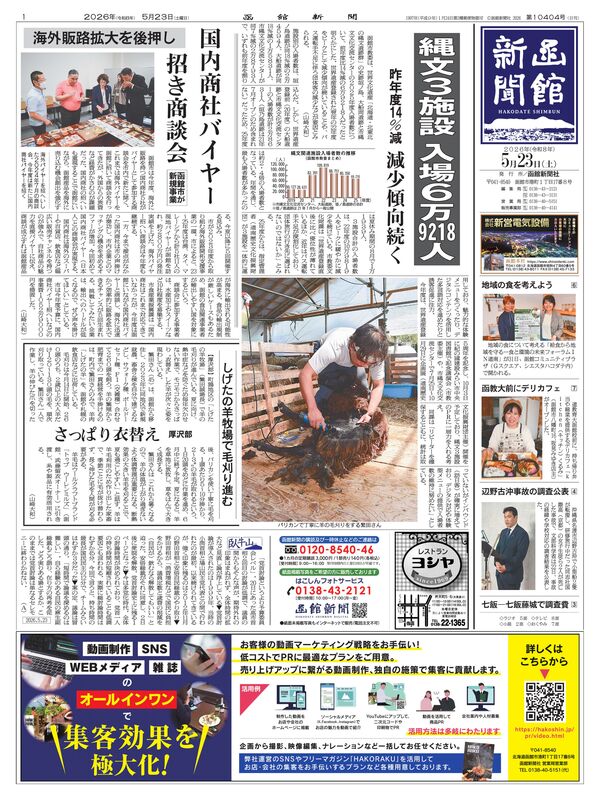 函館新聞紙面